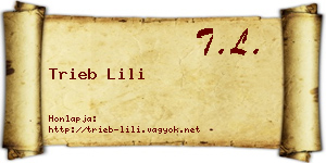 Trieb Lili névjegykártya